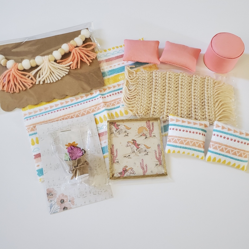 Miniature Dollhouse Western Theme accessory bundle 1:12 scale Maileg